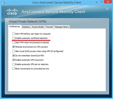 There's a good reason for this. . Cisco anyconnect automatic certificate selection